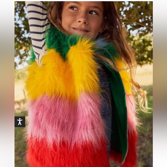 Mini Boden Other - Mini Biden faux fur rainbow 🌈 vest